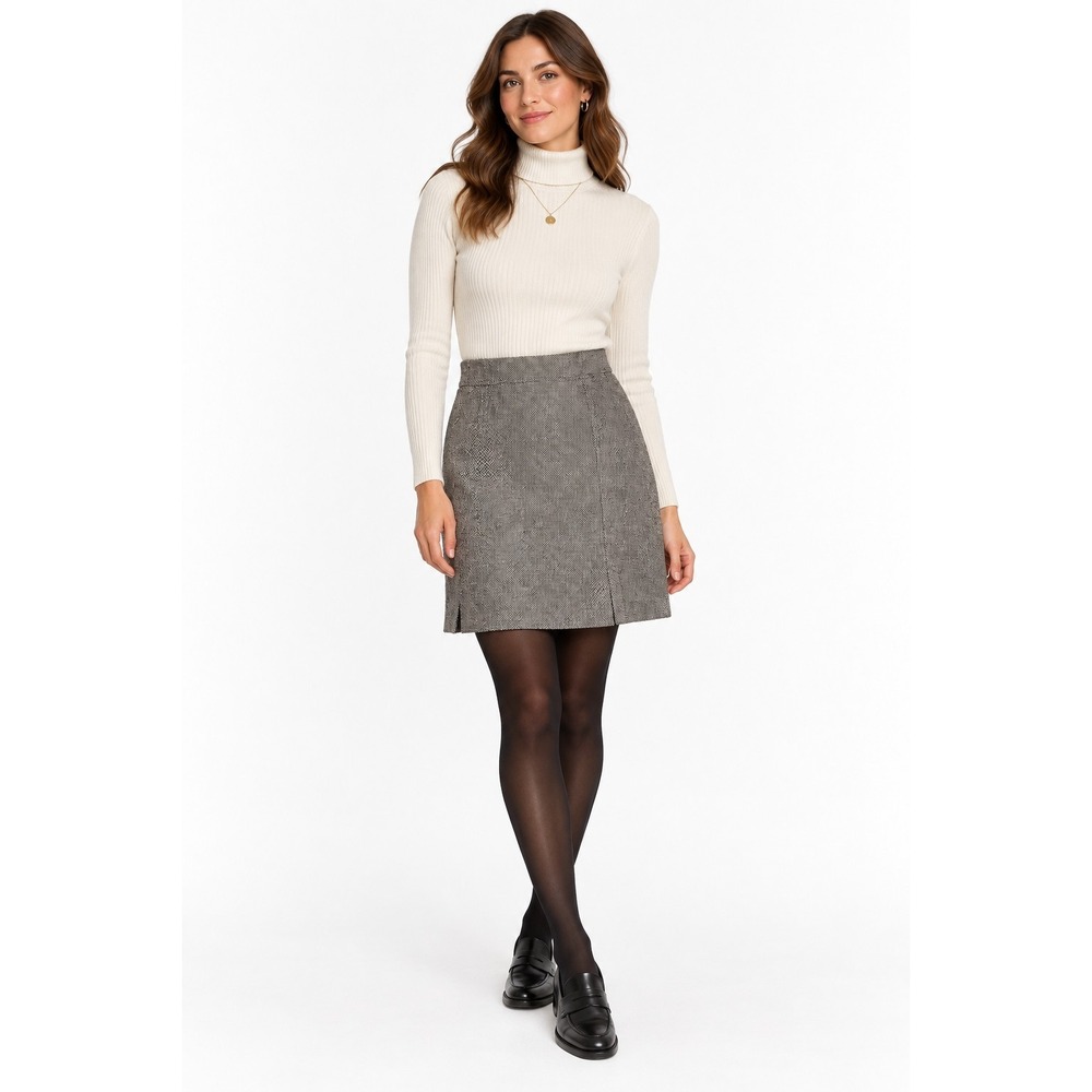 Vintage Levine Classics Tweed Wool Blend Skirt 8 Gray Academia Quiet Luxury